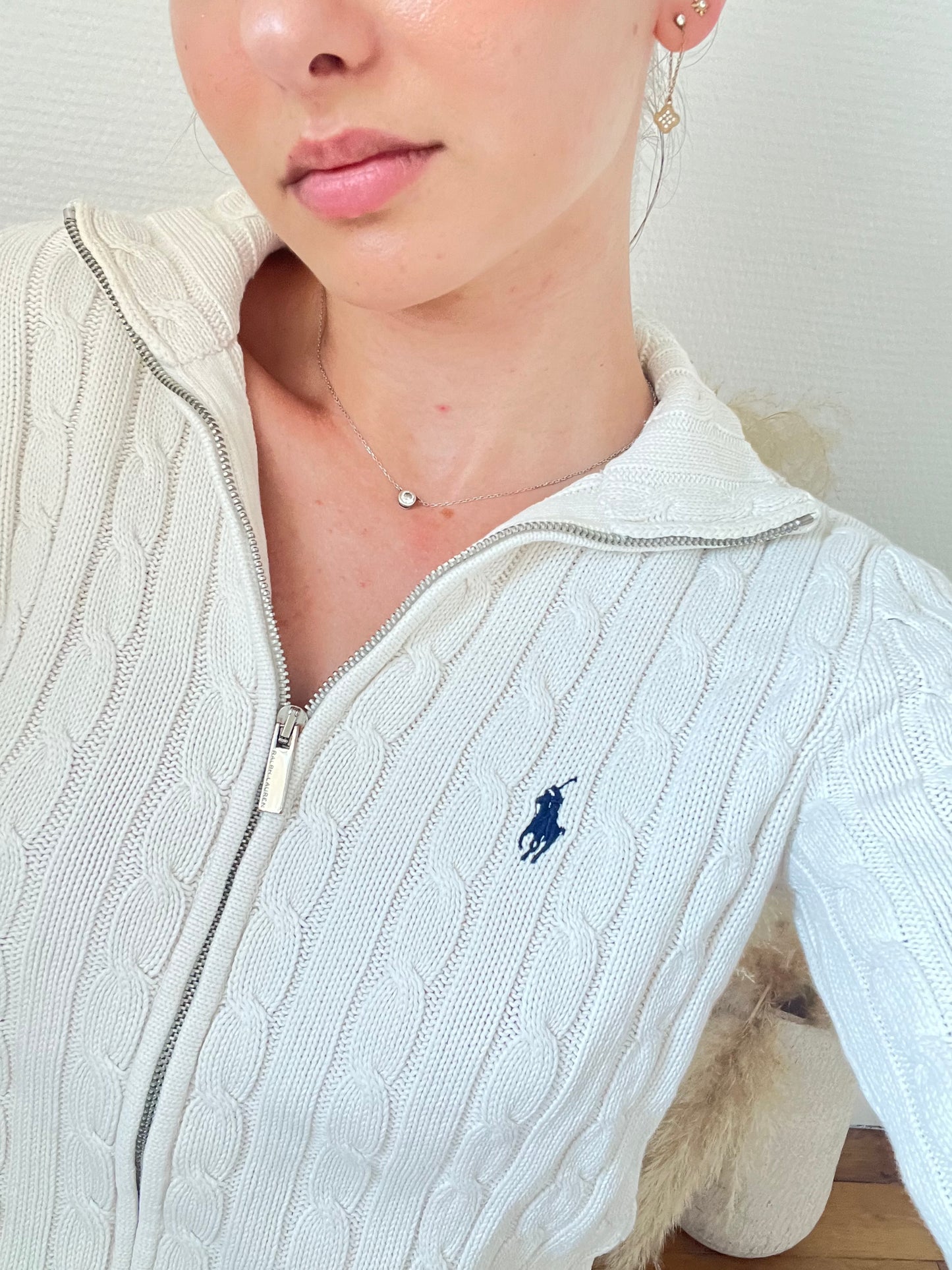 Veste torsadé blanche Ralph Lauren - S