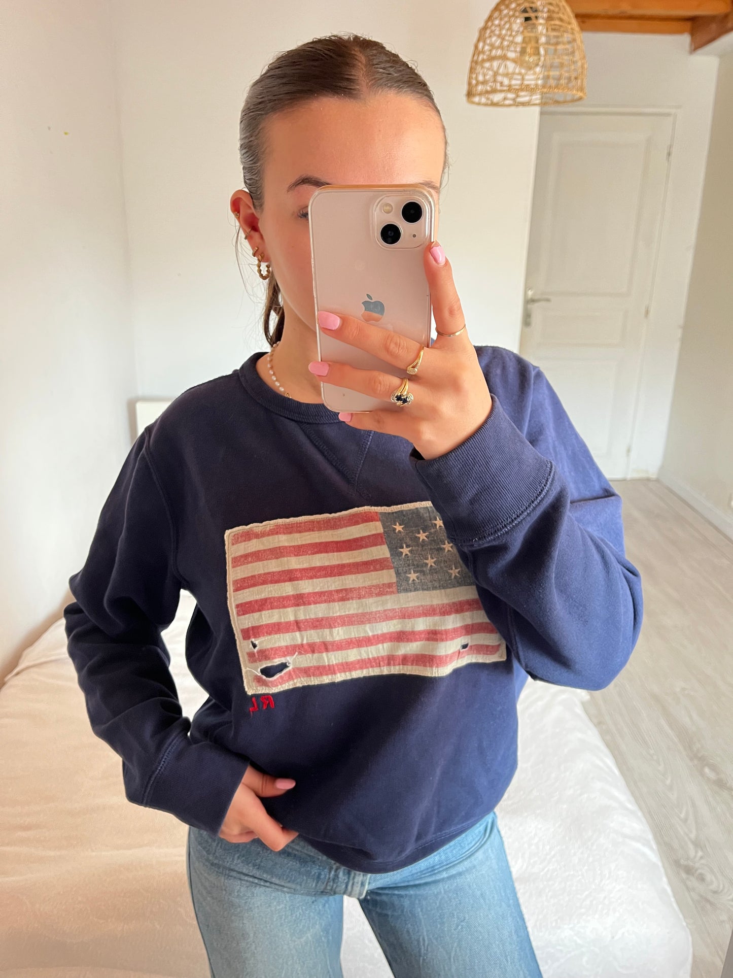 Pull vintage American Flag - L