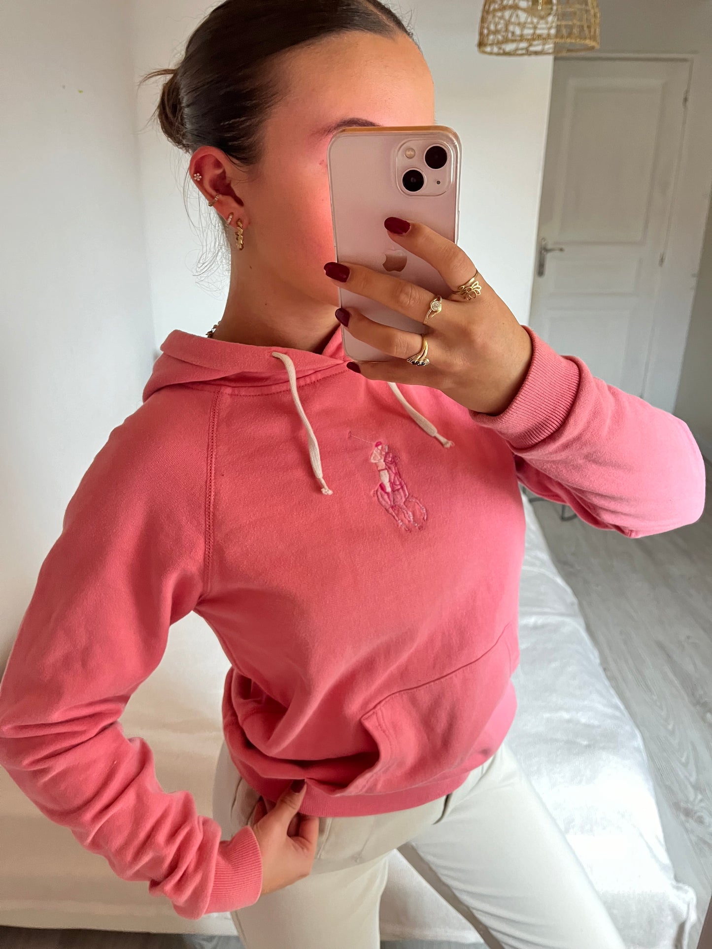 Sweat à capuche rose - XS