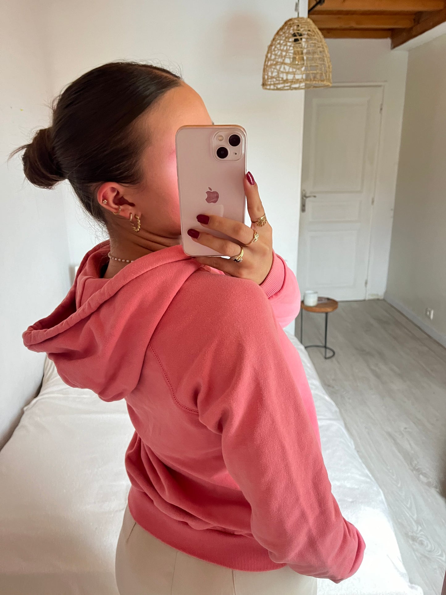 Sweat à capuche rose - XS