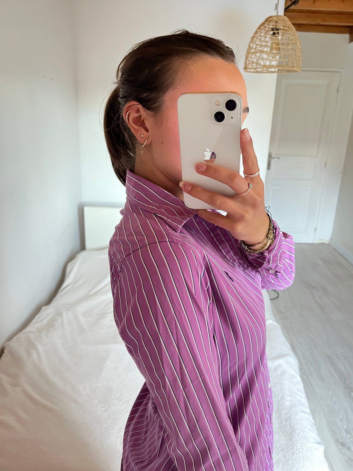 Chemise rayée violette - XS