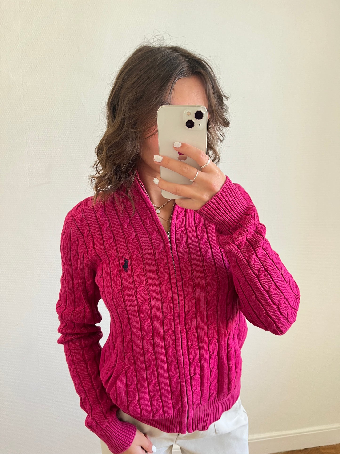 Veste torsadé rose - XL