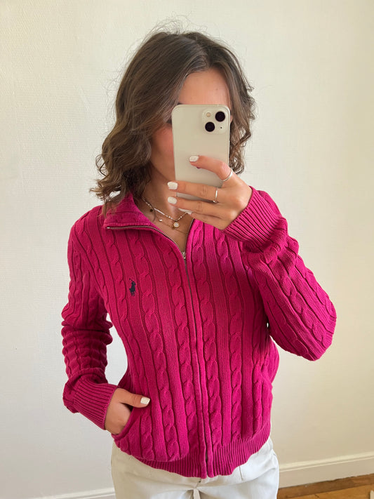 Veste torsadé rose - XL