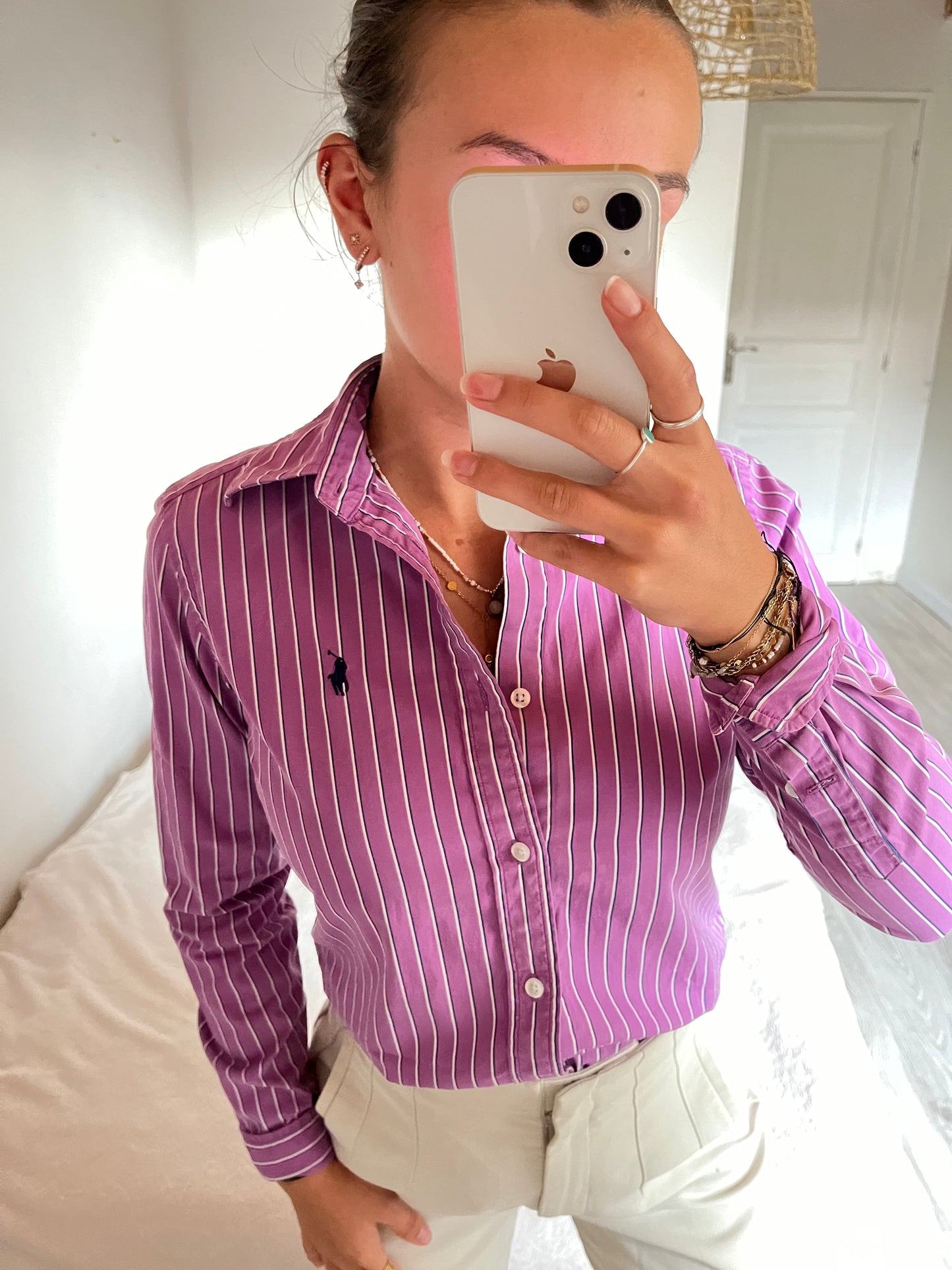 Chemise rayée violette - XS