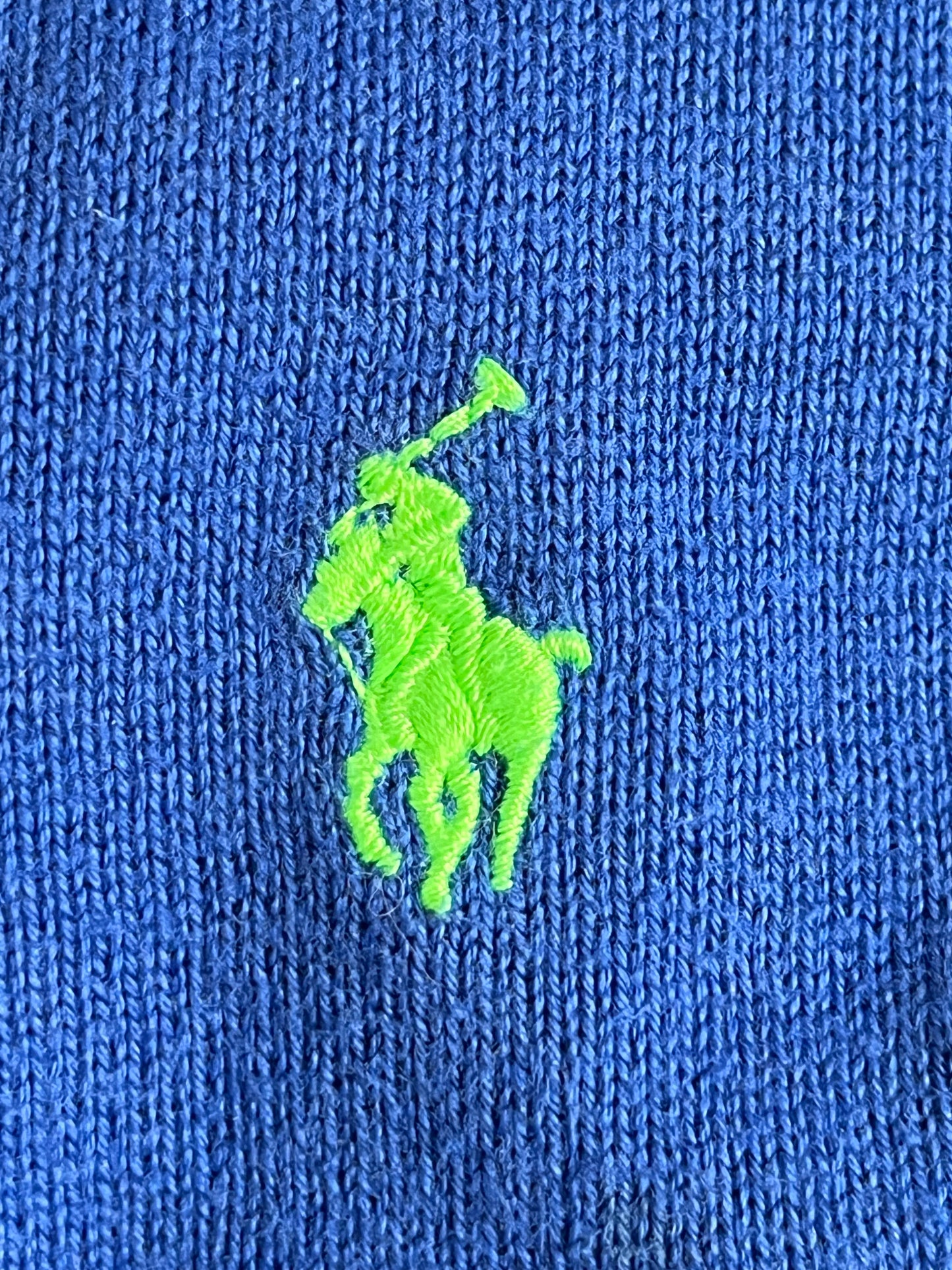 Pull col V bleu électrique - S