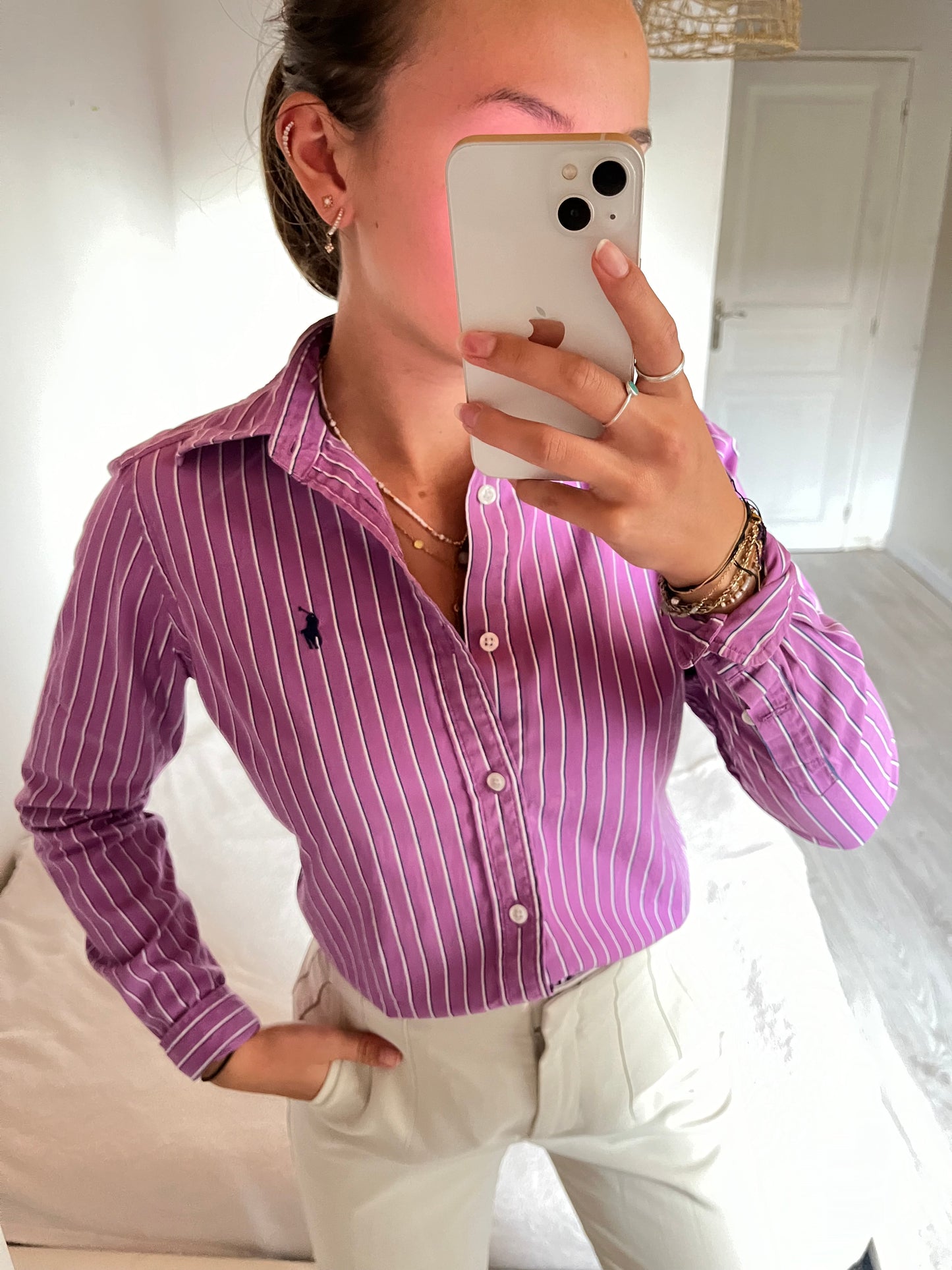 Chemise rayée violette - XS